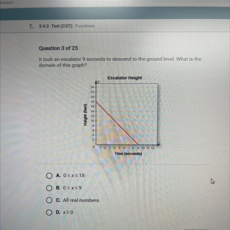 It took an escalator 9 seconds to descend to the ground level. What is the domain-example-1