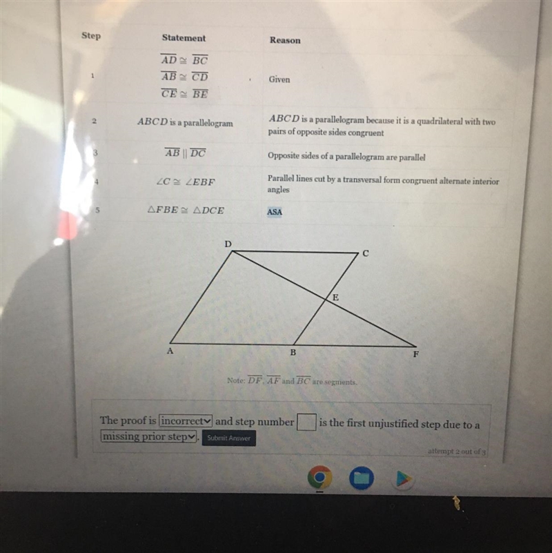 The proof below may or may not be correct. If the proof is incorrect, determine the-example-1