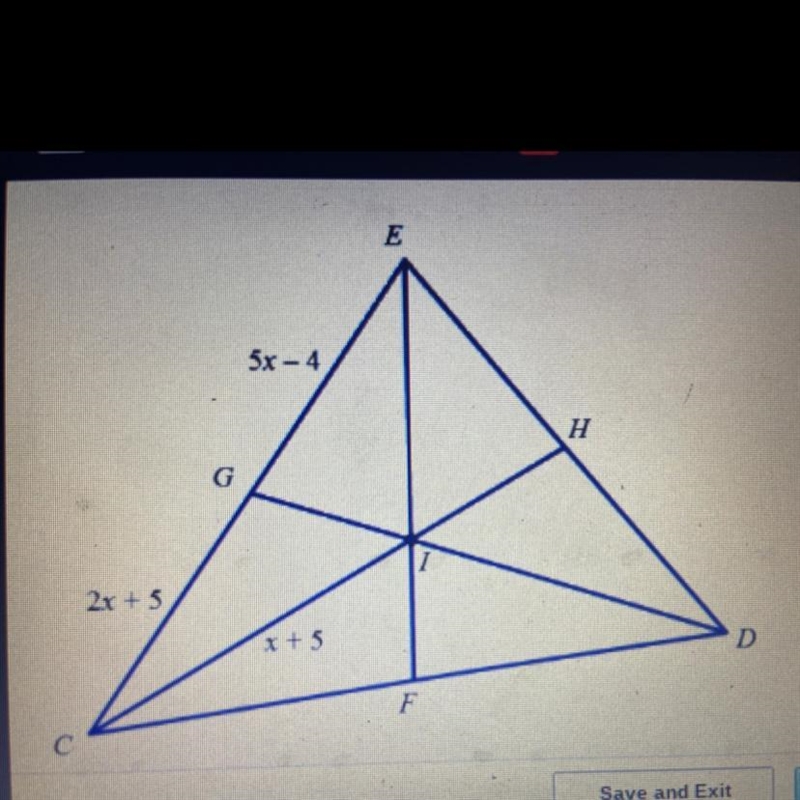 Given that l is the centroid of triangle CDE, find CH. A. 3 B. 4 C. 8 D. 12-example-1