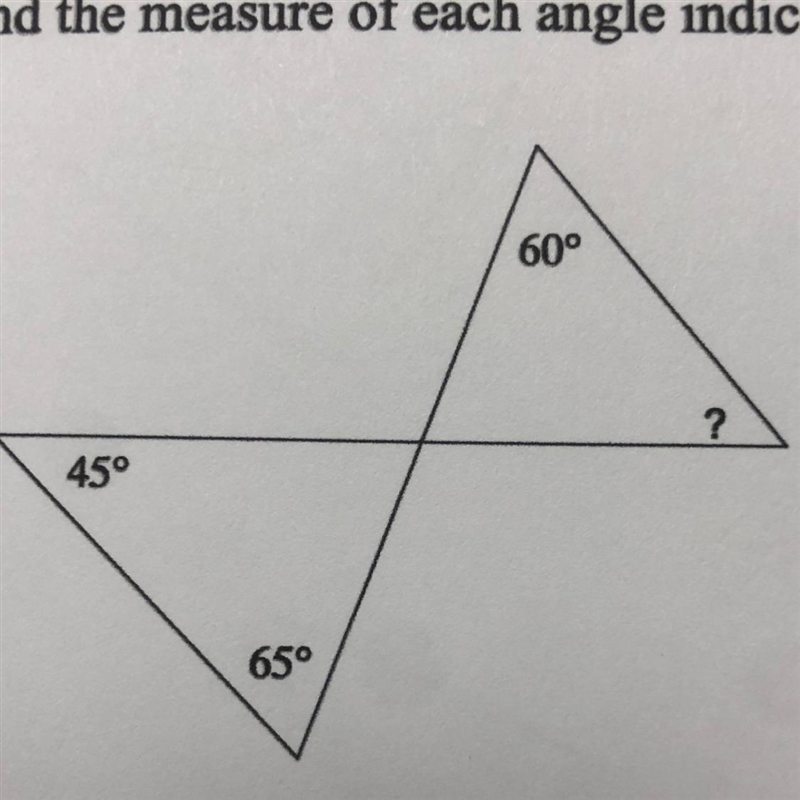 Finding the measure of each angle indicated-example-1