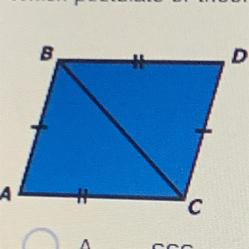 Which postulate or theorem can be used to prove that ABC=DCB? A.) SSS B.) SAS C.) ASA-example-1