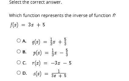 Which function represents the inverse of function f?-example-1