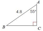 Solve each triangle – find any missing side and angle measures. Round answers to the-example-1