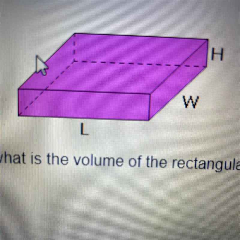 If L = 7 inches, W = 5 inches, and H = 3 inches, what is the volume of the rectangular-example-1