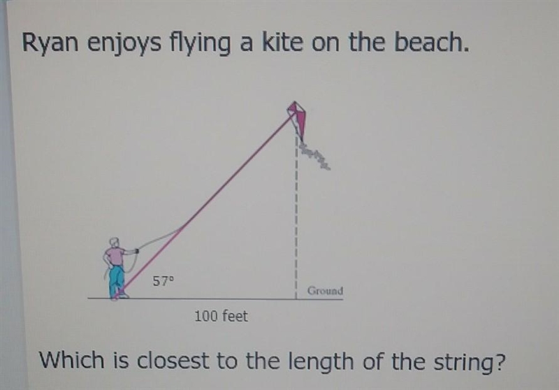 Ryan enjoys flying a kite on the beach.Which is closest to the length of the string-example-1