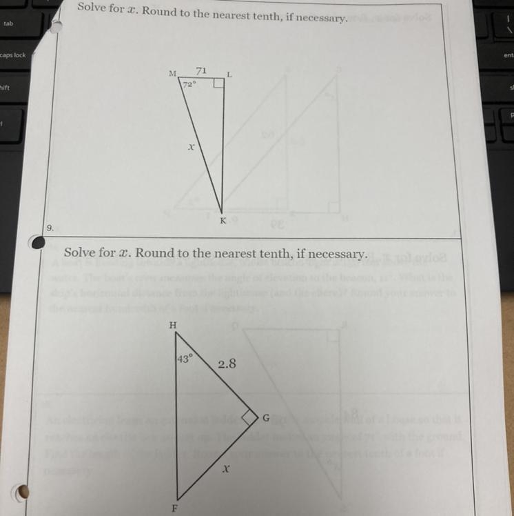 Geometry Solve for x. Round to the nearest tenth, if necessary. Bottom letter is F-example-1