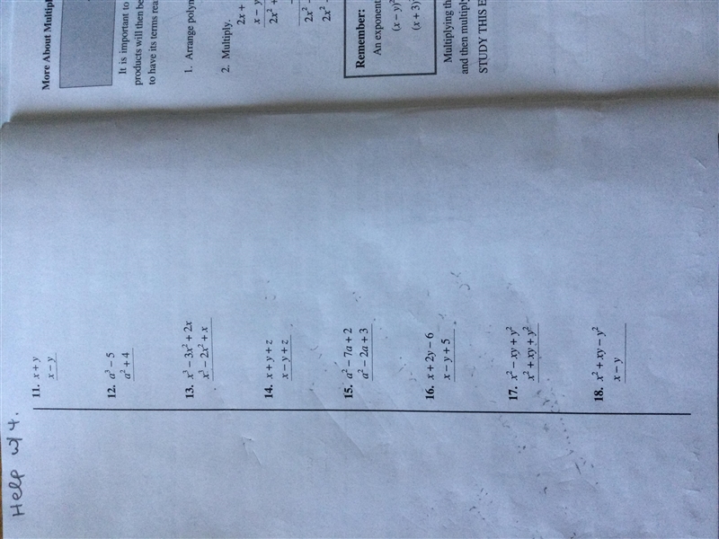 I need help with 4 and 12 through 18-example-1