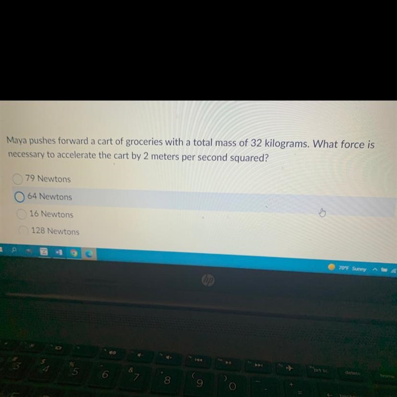 Question 4 (Mandatory) (1 point) Maya pushes forward a cart of groceries with a total-example-1