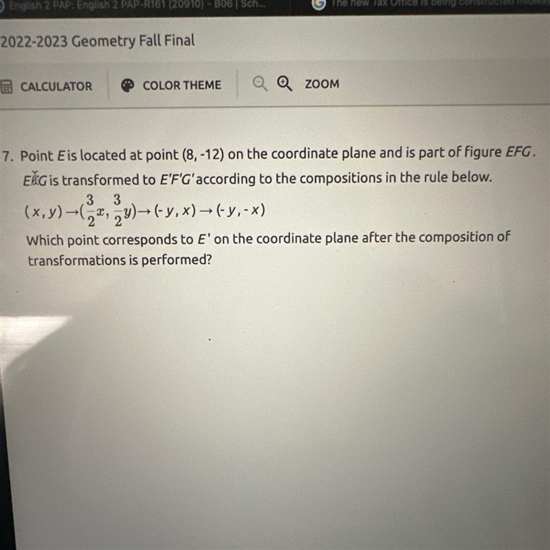 Help please A.) (-12,-18) B.) (18,12) C.) (-18,-12) D.) (12,-18)-example-1