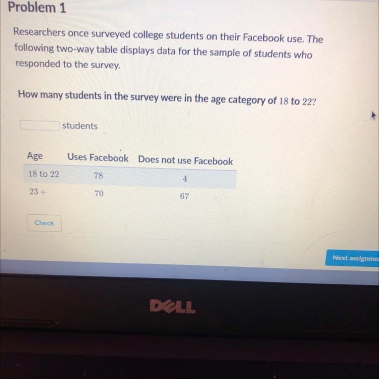 Read image for instructions How many students in the survey were in the age category-example-1