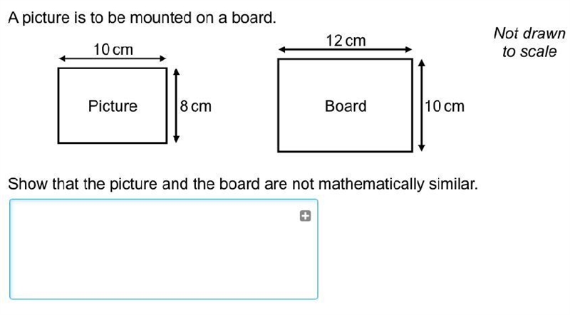 Show that the picture and board aren't mathematically similar (diagram below)-example-1