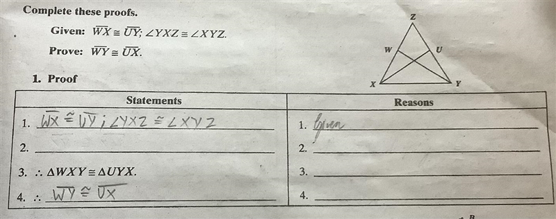 Can someone help me out? Pls it’s urgent!!! ASAP! (Geometry) “Complete the proof”-example-1