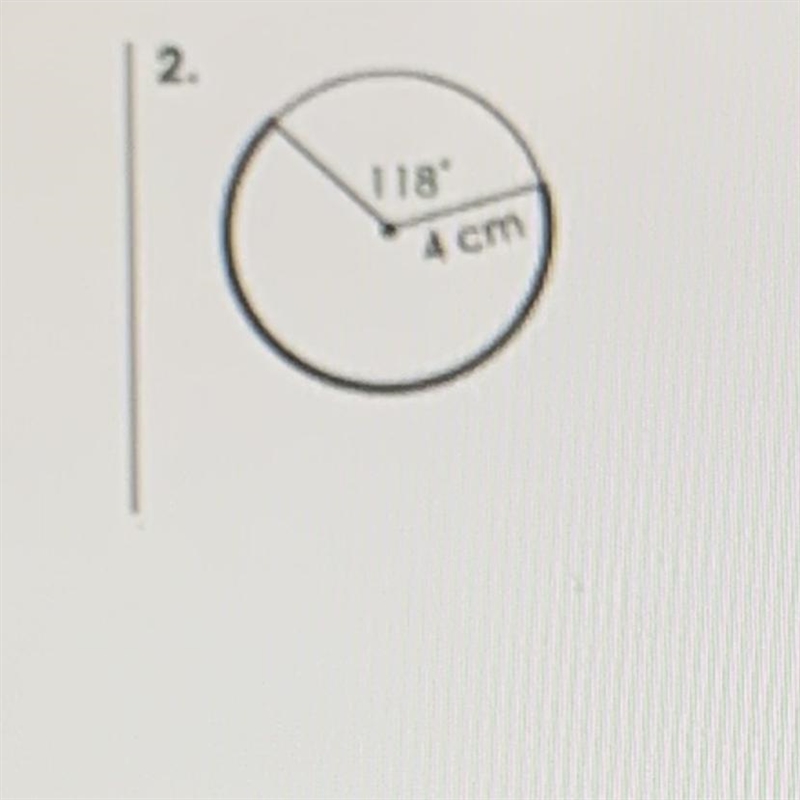 Find the length of the bolded arc if the radius is 4cm and the angle is 118 degrees-example-1