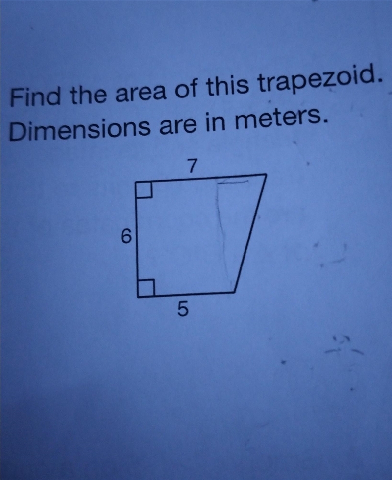 Find the area of this trapezoid Dimensions are in meters​-example-1