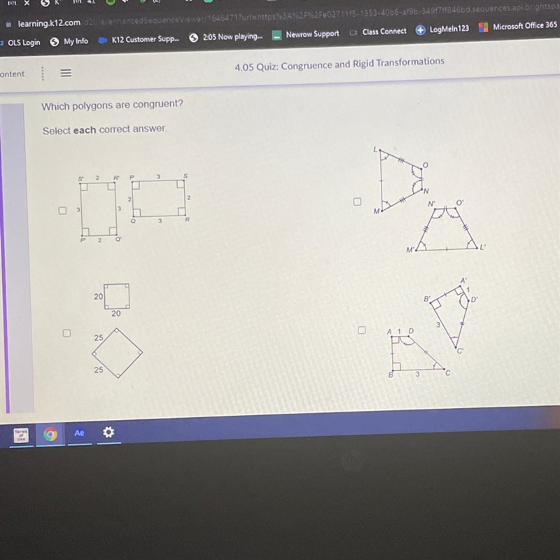 Which polygons are congruent? Select each correct answer. 5 20 20 25 25 Activate Windo-example-1