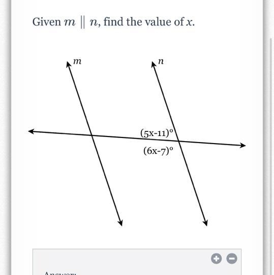 Given m ||n, find the value of x.-example-1