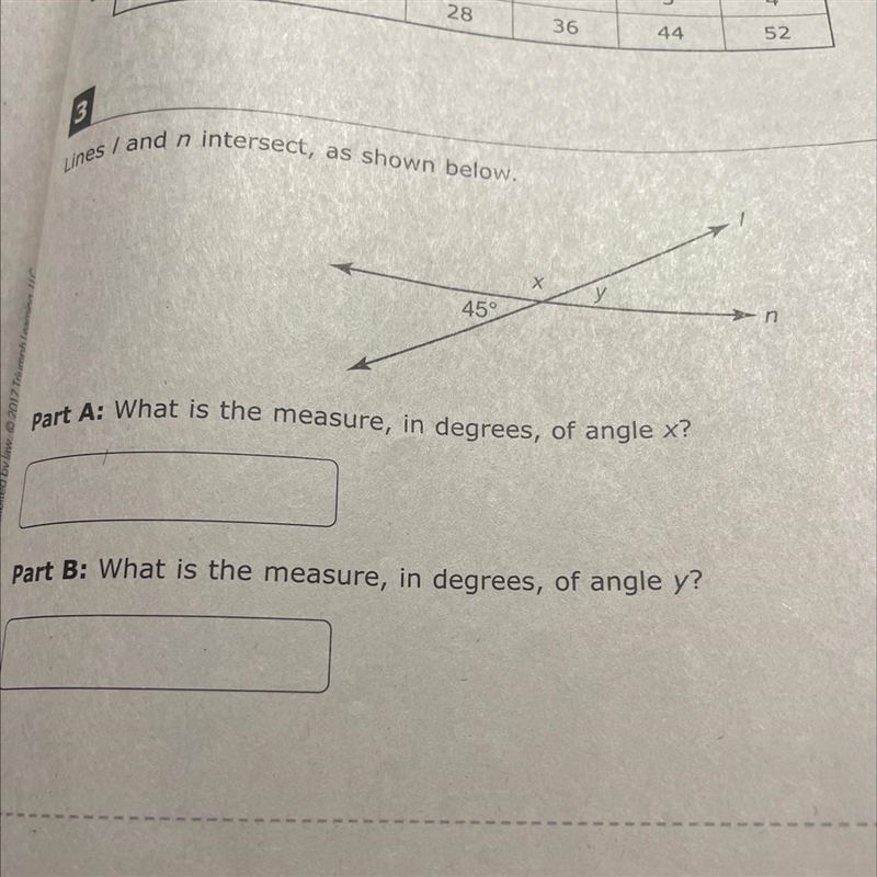 1.what is the measure in degrees of angle x. 2.what is the measure in degrees of angle-example-1