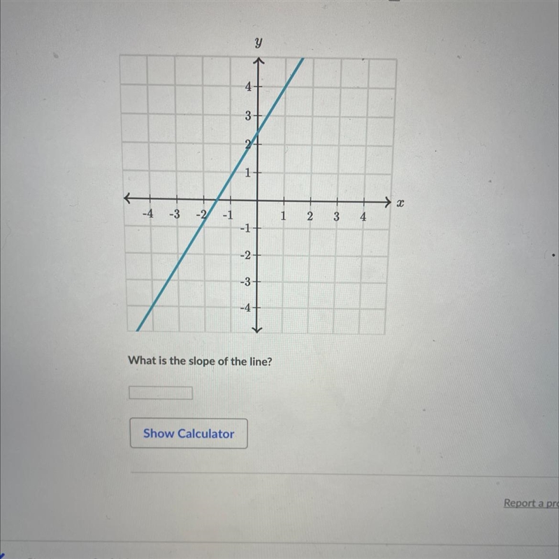 K -4 -3 -2 -1 3 L -1 -2 -3 -4 What is the slope of the line? 1 2 3 4 > X-example-1