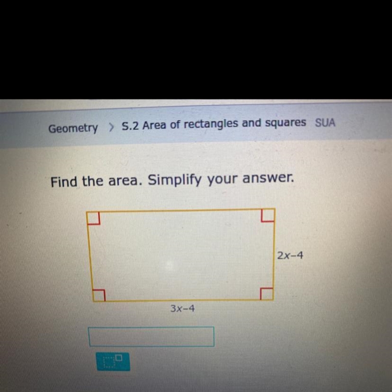 Find the area .simplify your answer-example-1