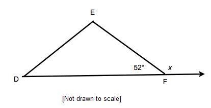 What is the value of x in this diagram? (PLEASE HELP, GIVING 50 POINTS) A) 52 B) 64 C-example-1