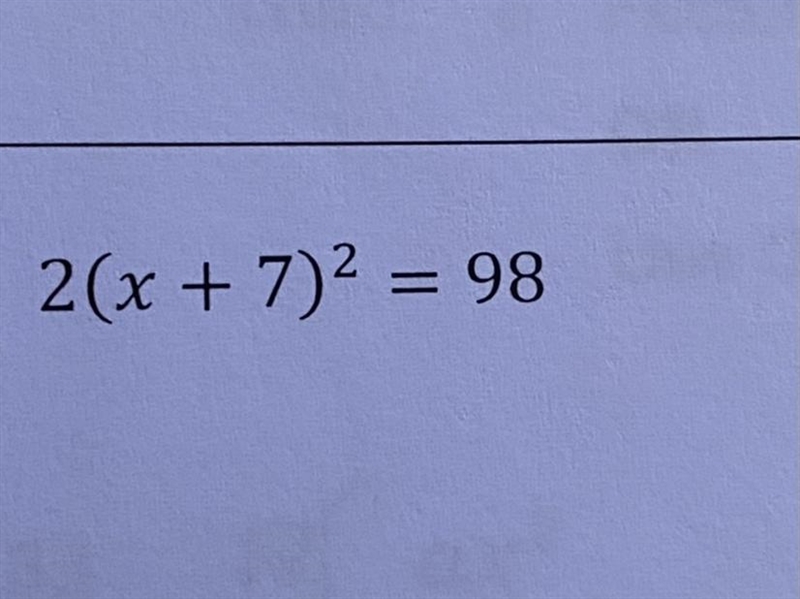 Solve the equation using square root method, show work-example-1