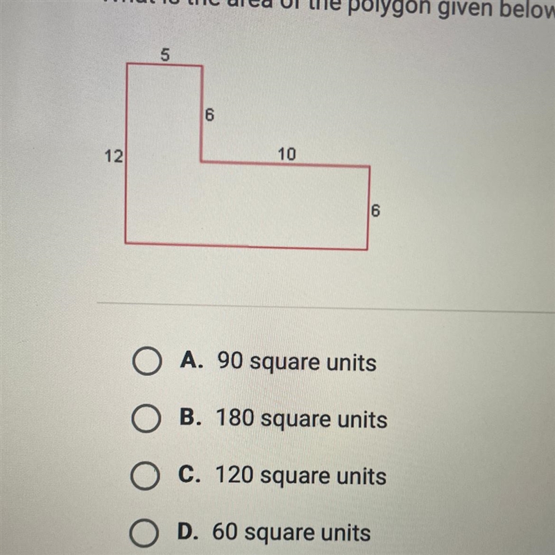 What is the area of the polygon given below?-example-1