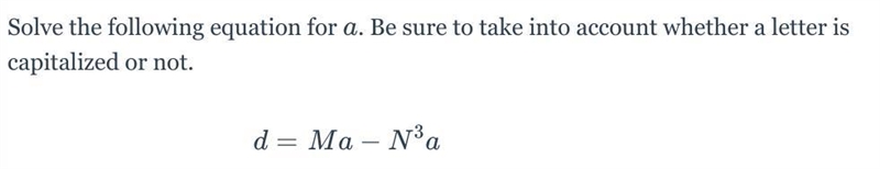 Solve the following equation for aa. Be sure to take into account whether a letter-example-1