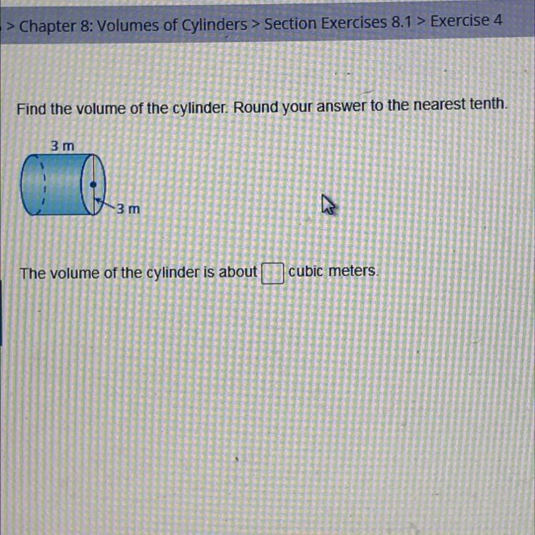 Find the volume of the cylinder-example-1