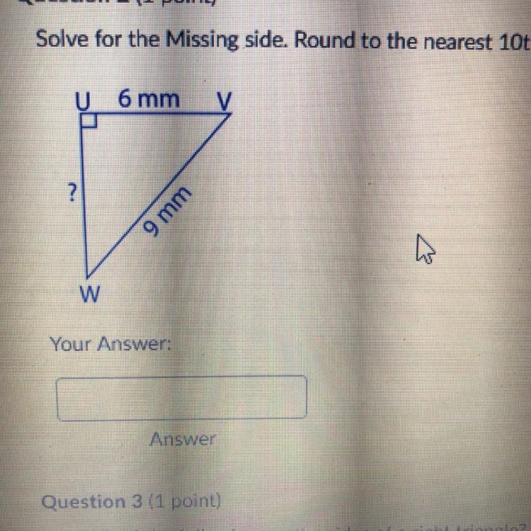 Solve for the missing side. round to the nearest 10th.-example-1