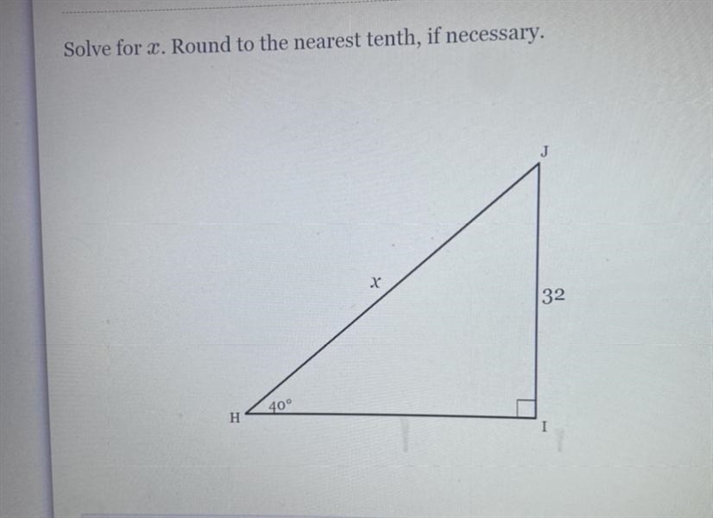 I need help this question says solve for x. Round to the nearest tenth, if necessary-example-1