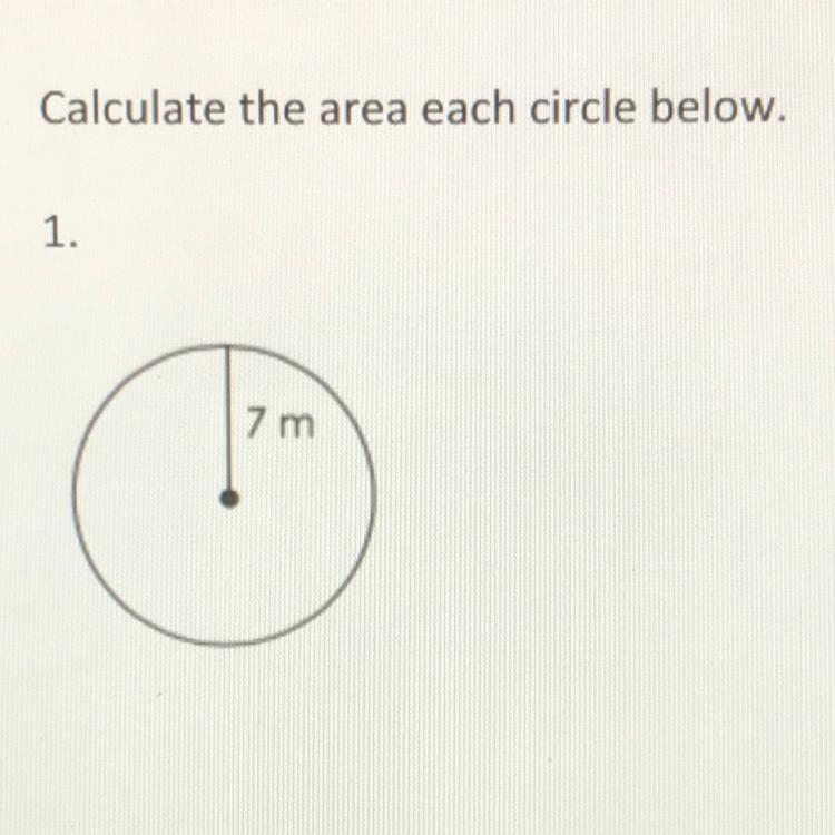 Calculate the area each circle below.#1-example-1