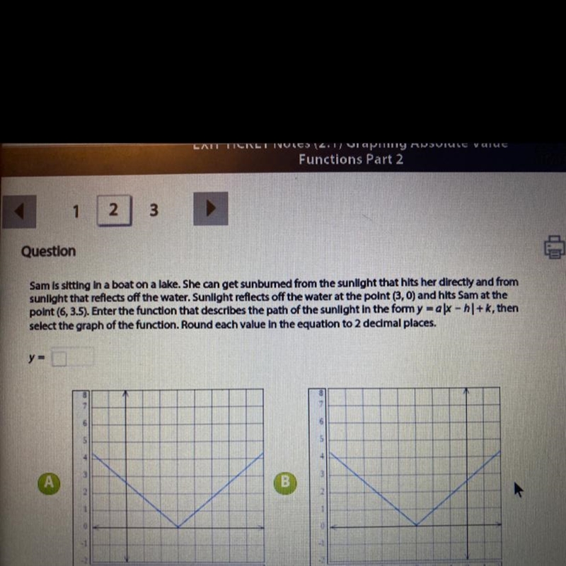 Y=a|x-h|+k please help-example-1