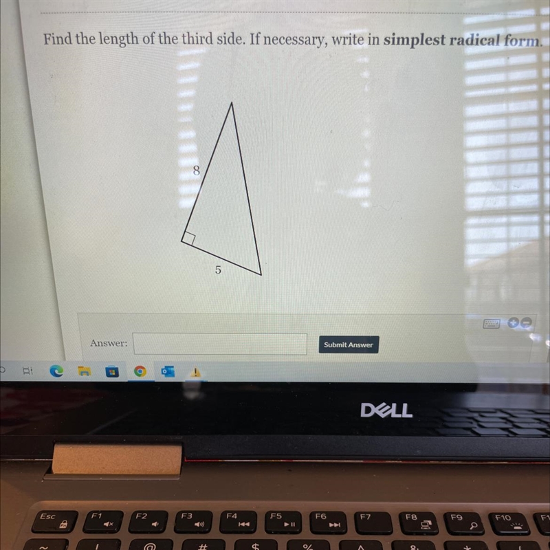 Find the length of the third side if necessary right in the simplest radical form-example-1