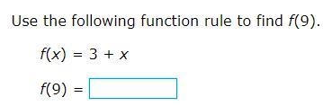 Function rule to find f(9).-example-1