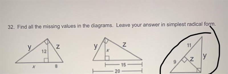 Could someone help answer only the triangle that is circled? Thanks!-example-1