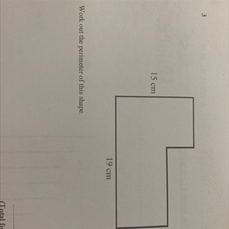 15 cm 19 cm Work out the perimeter of this shape.-example-1