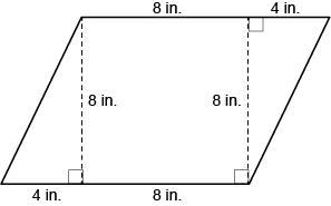 Adrianna has a piece of fabric in the shape of a parallelogram. What is the area of-example-1