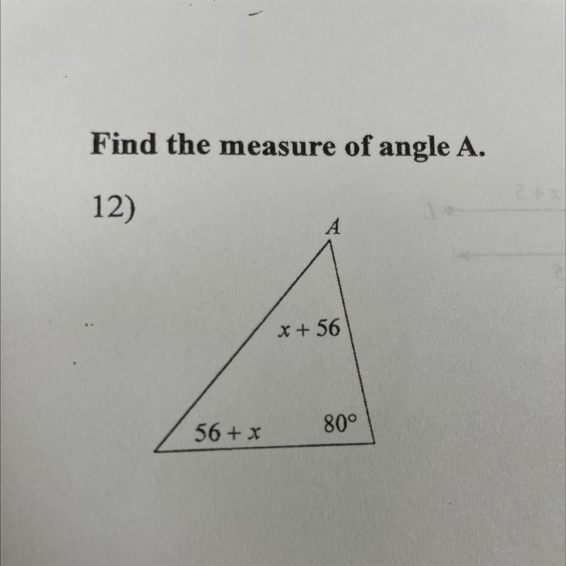 Find the measure of angle A-example-1