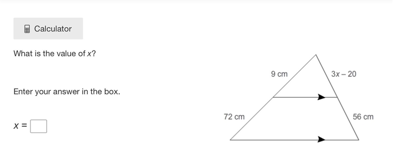 What is the value of x? Enter your answer in the box. x-example-1