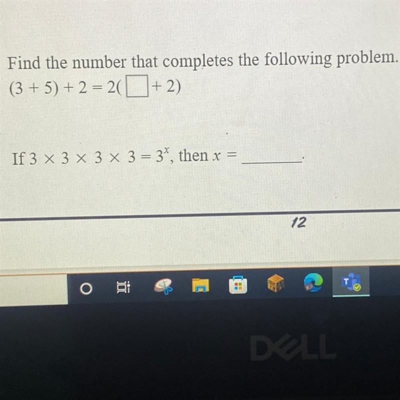 Find the number that completes the following problem. (3+5) + 2 = 2(_+2)-example-1