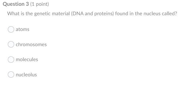 What is the genetic material (DNA and proteins) found in the nucleus called? atoms-example-1