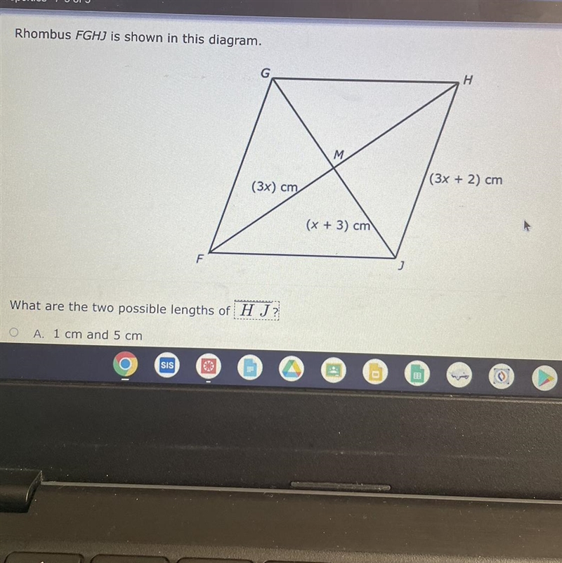 Can someone help?? Answers: A. 1 cm and 5 cm B. 8 cm and 15 cm C. 3 cm and 4 cm D-example-1