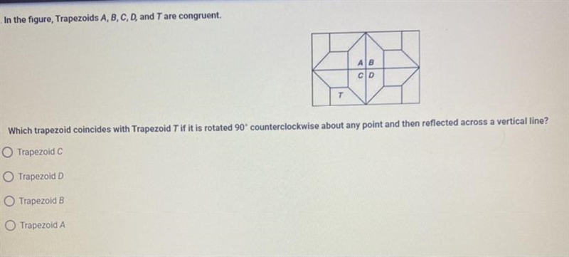 Which trapezoid coincides with Trapezoid Tif it is rotated 90° counterclockwise about-example-1