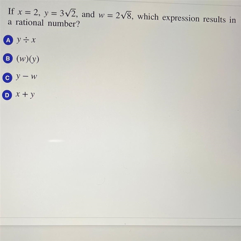 Which expression results in a rational number-example-1