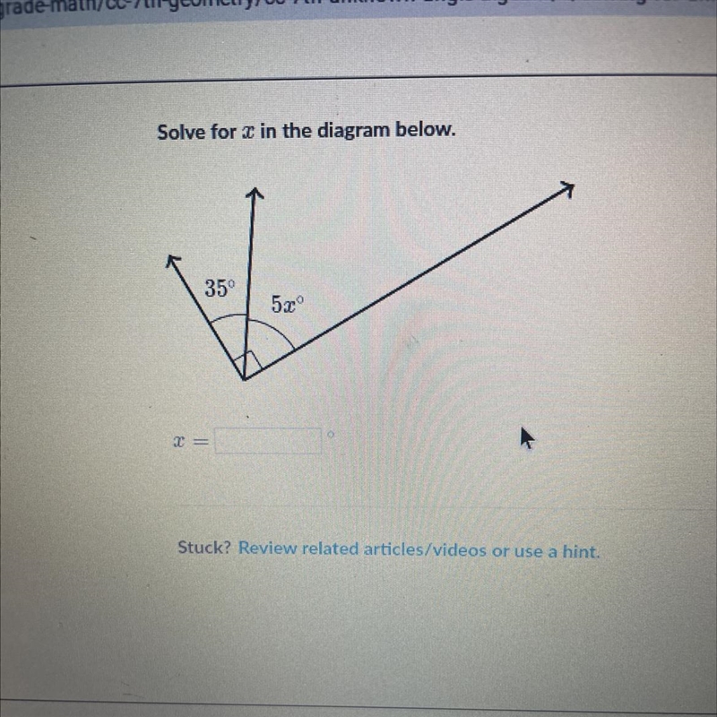 Solve for x in the diagram below-example-1