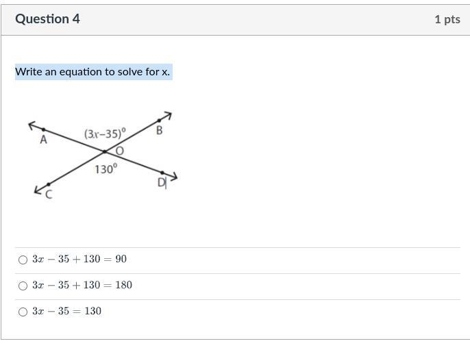 Write an equation to solve for x.-example-1