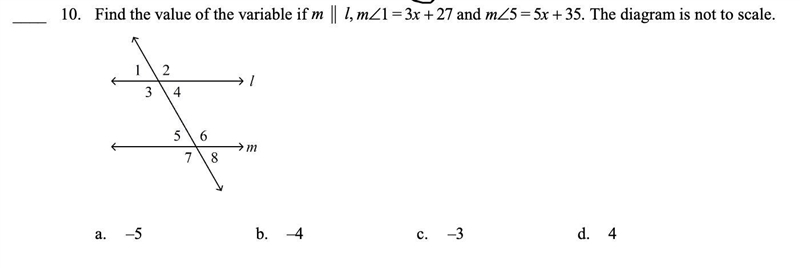 can someone help me please? Find the value of the variable if m l, m1=3x27 and-example-1