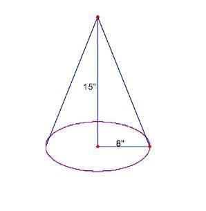 First photo question: Given this net of a right circular cone. Find the volume and-example-2