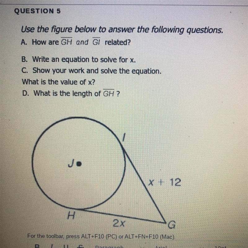 Solve for x and find the length of GH (show work)-example-1