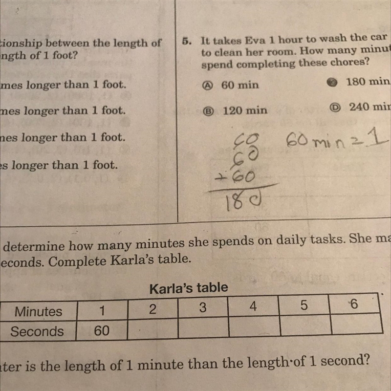 6. Karla keeps a log to determine how many minutes she spends on daily tasks. She-example-1